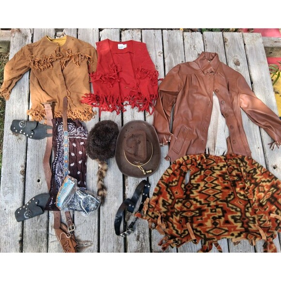 Western Other - Cowboy Costume Lot Boys 6-8 Vintage Western Outfits,Props, Hats